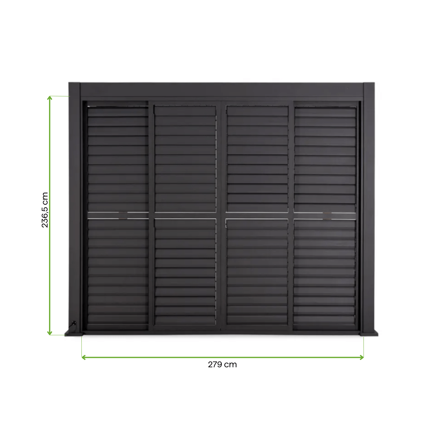 Konfiguracja pzesuwanych drzwi żaluzjowe do pergoli Premium 3 anthracite Gutroof