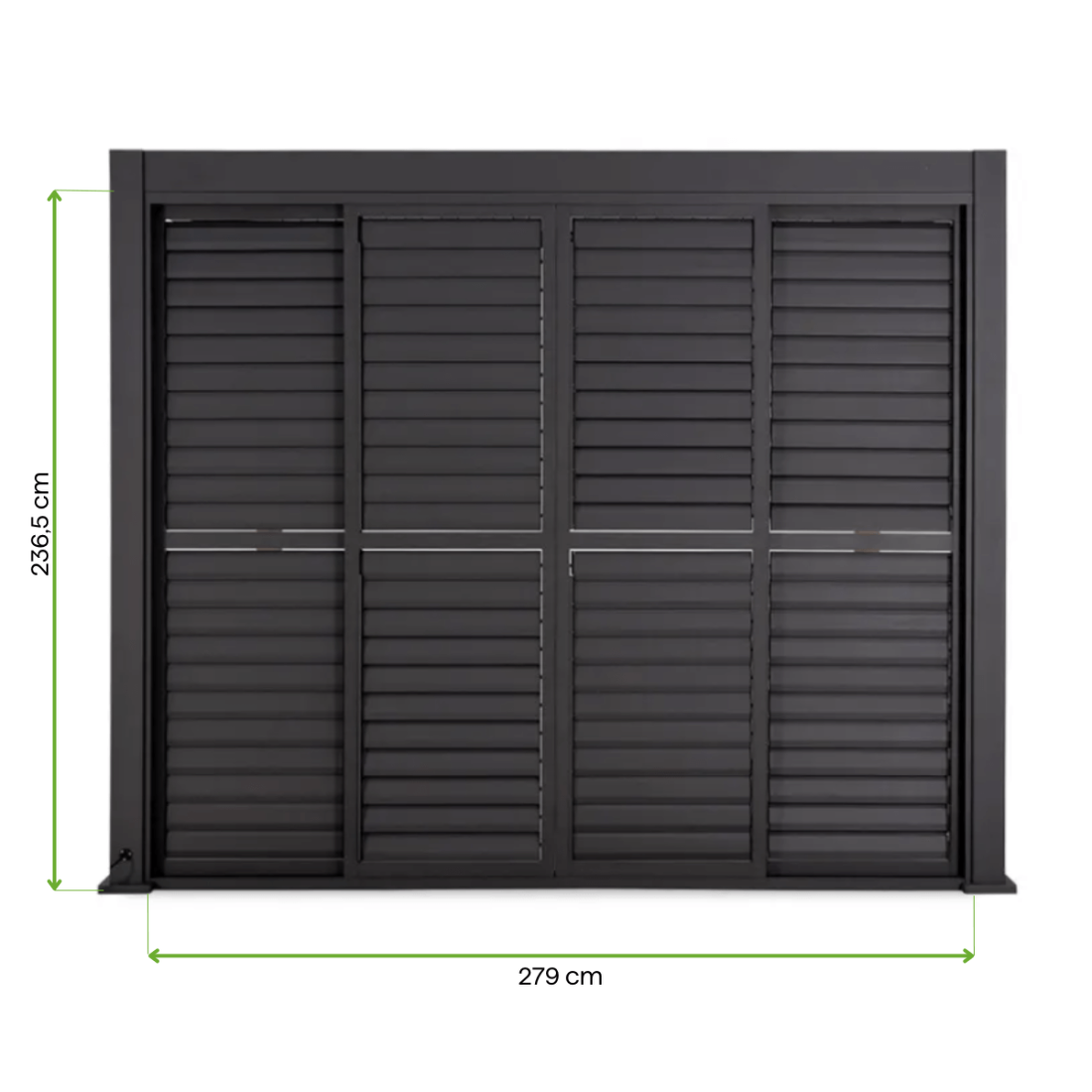 Konfiguracja pzesuwanych drzwi żaluzjowe do pergoli Premium 3 anthracite Gutroof