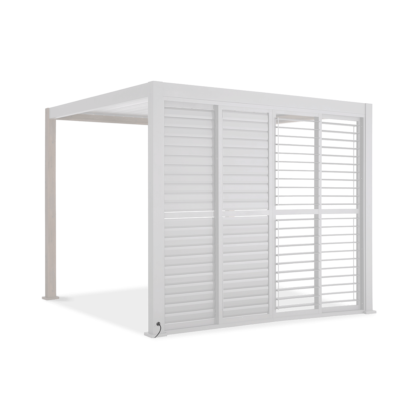 Drzwi przesuwne do pergol premium o szerokości 3m białe