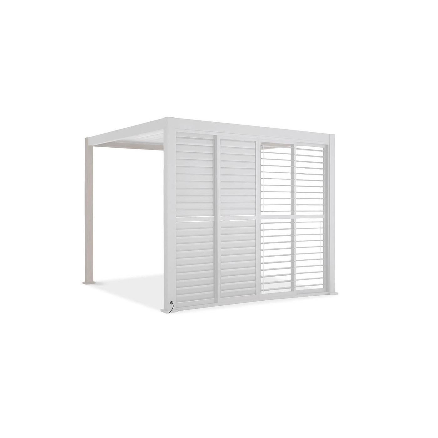 Przesuwne drzwi przeznaczone do pergol premium w kolorze białym