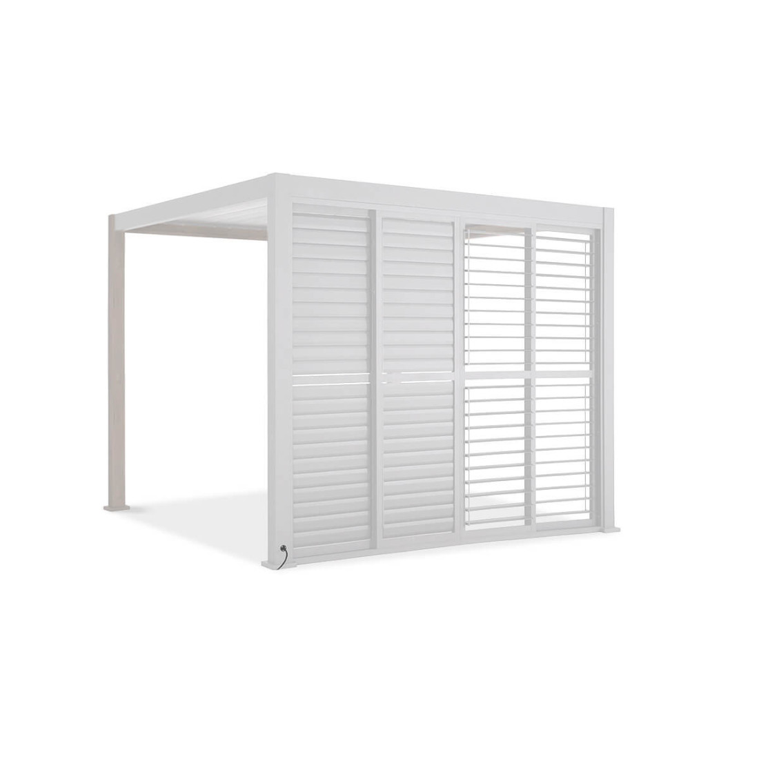 Przesuwne drzwi przeznaczone do pergol premium w kolorze białym
