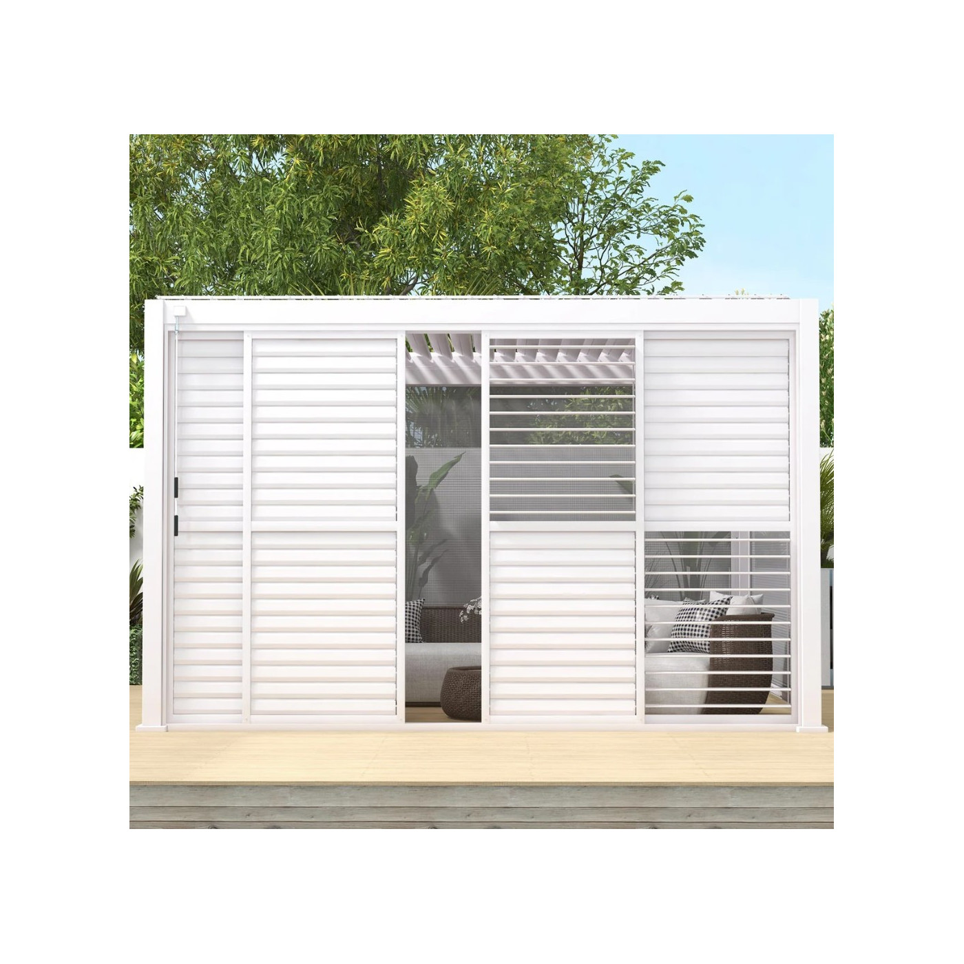 Wymiarowanie drzwi przesuwnych żaluzjowych white Premium 3 -Gutroof