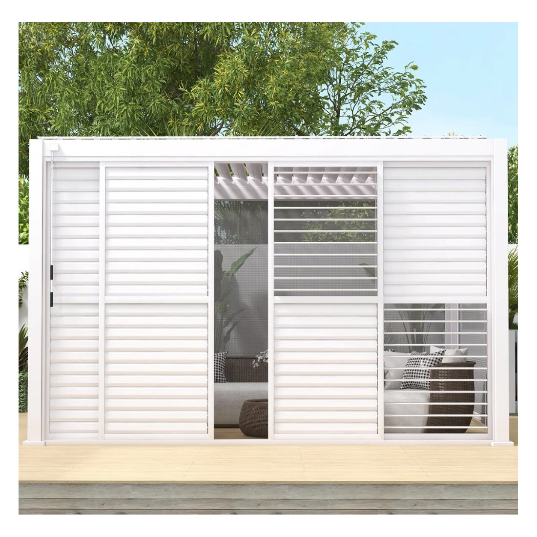 Wymiarowanie drzwi przesuwnych żaluzjowych white Premium 3 -Gutroof