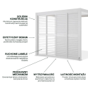 Aranżacja przesuwane drzwi żaluzjowe do pergoli PREMIUM 3m, white - GUTROOF