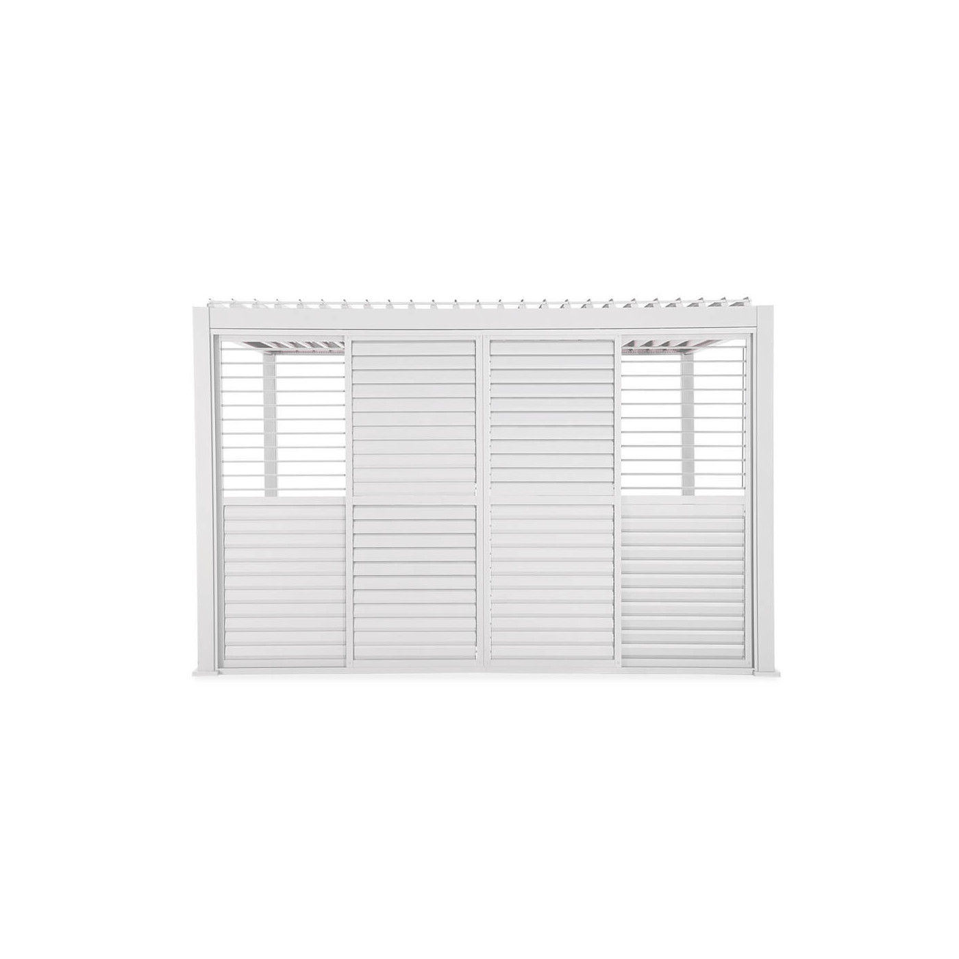 Najważniejsze cechy - przesuwane drzwi żaluzjowe do pergoli PREMIUM 3m, white - GUTROOF