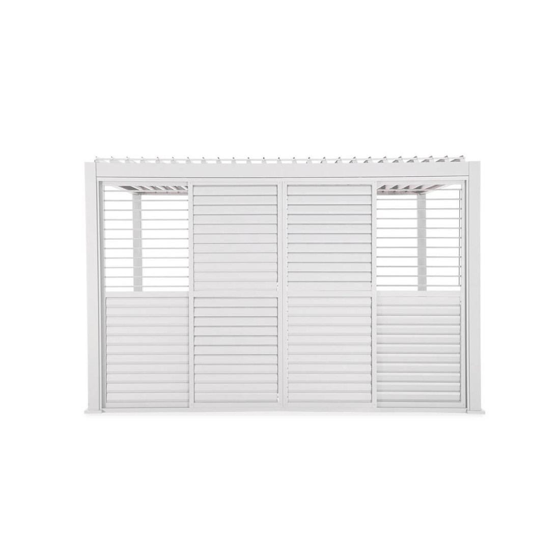 Najważniejsze cechy - przesuwane drzwi żaluzjowe do pergoli PREMIUM 3m, white - GUTROOF