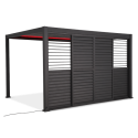 Przesuwane drzwi żaluzjowe do pergoli PREMIUM 4m, anthracite - GUTROOF