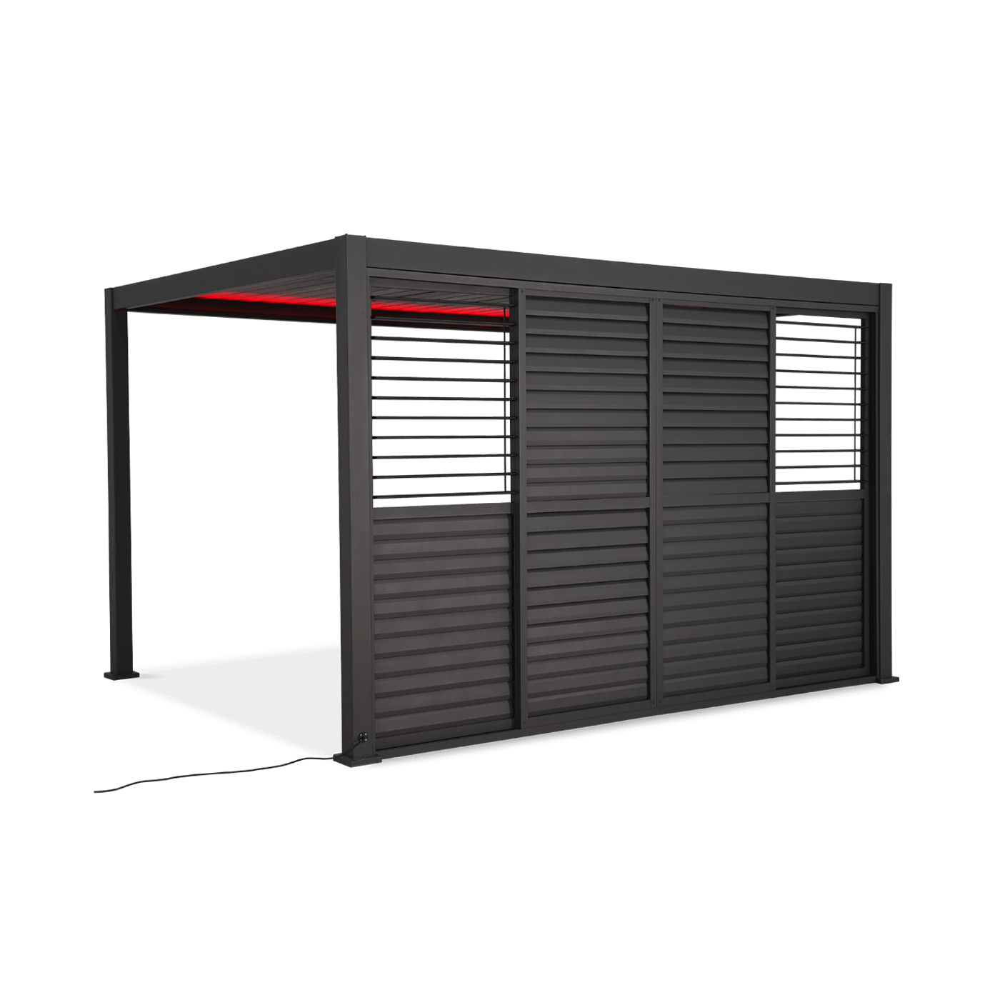 Przesuwane drzwi żaluzjowe do pergoli PREMIUM 4m, anthracite - GUTROOF
