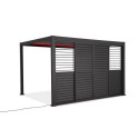 regulowane przesuwne drzwi żaluzjowe do pergol premium 4m w kolorze antracytowym