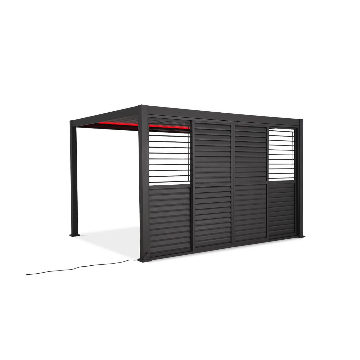 regulowane przesuwne drzwi żaluzjowe do pergol premium 4m w kolorze antracytowym