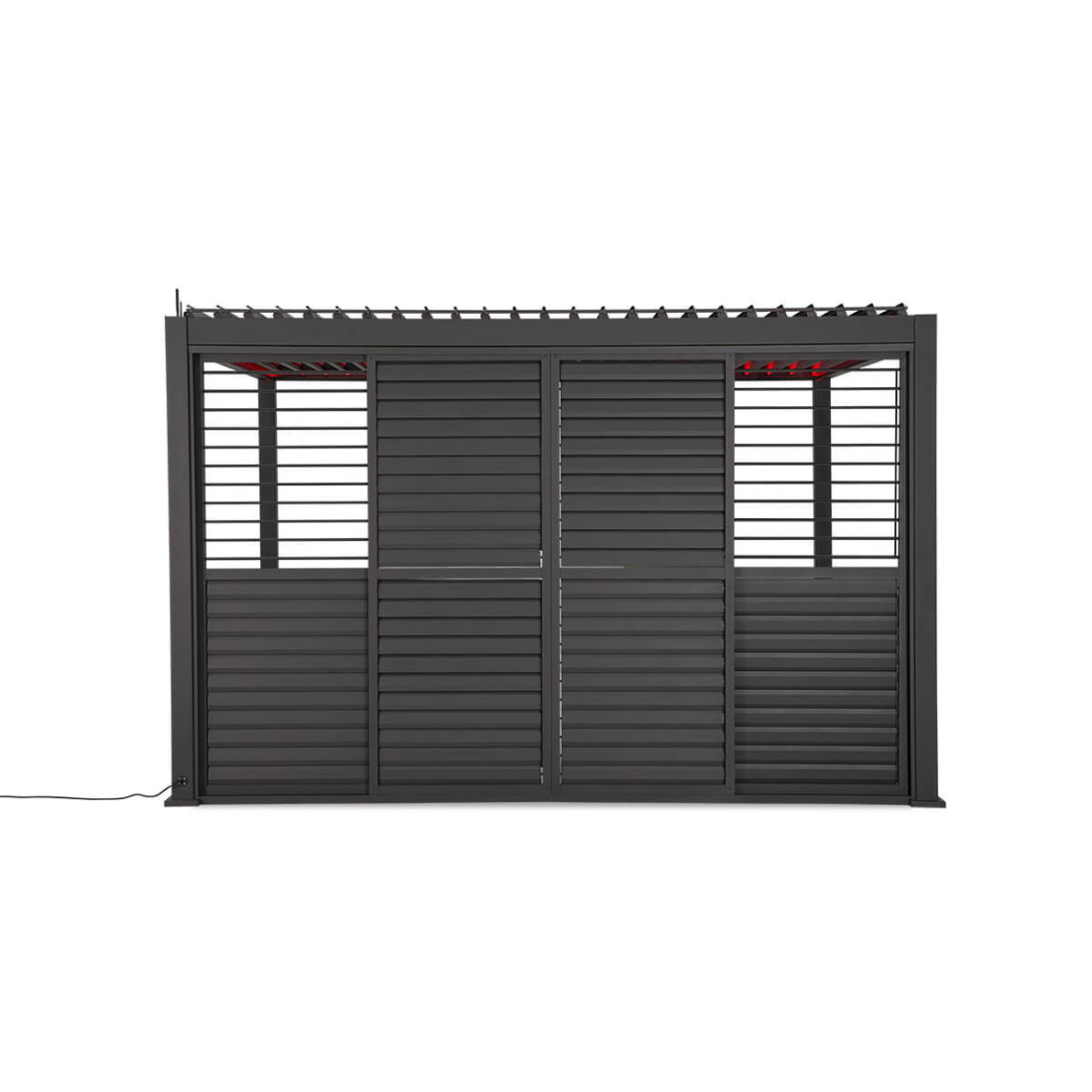przesuwne drzwi żaluzjowe z możliwością regulacji światła i cyruklacji powietrza anthracite