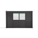pół otwarte regulowane drzwi żaluzjowe do pergoli premium 4m w kolorze antracytowym