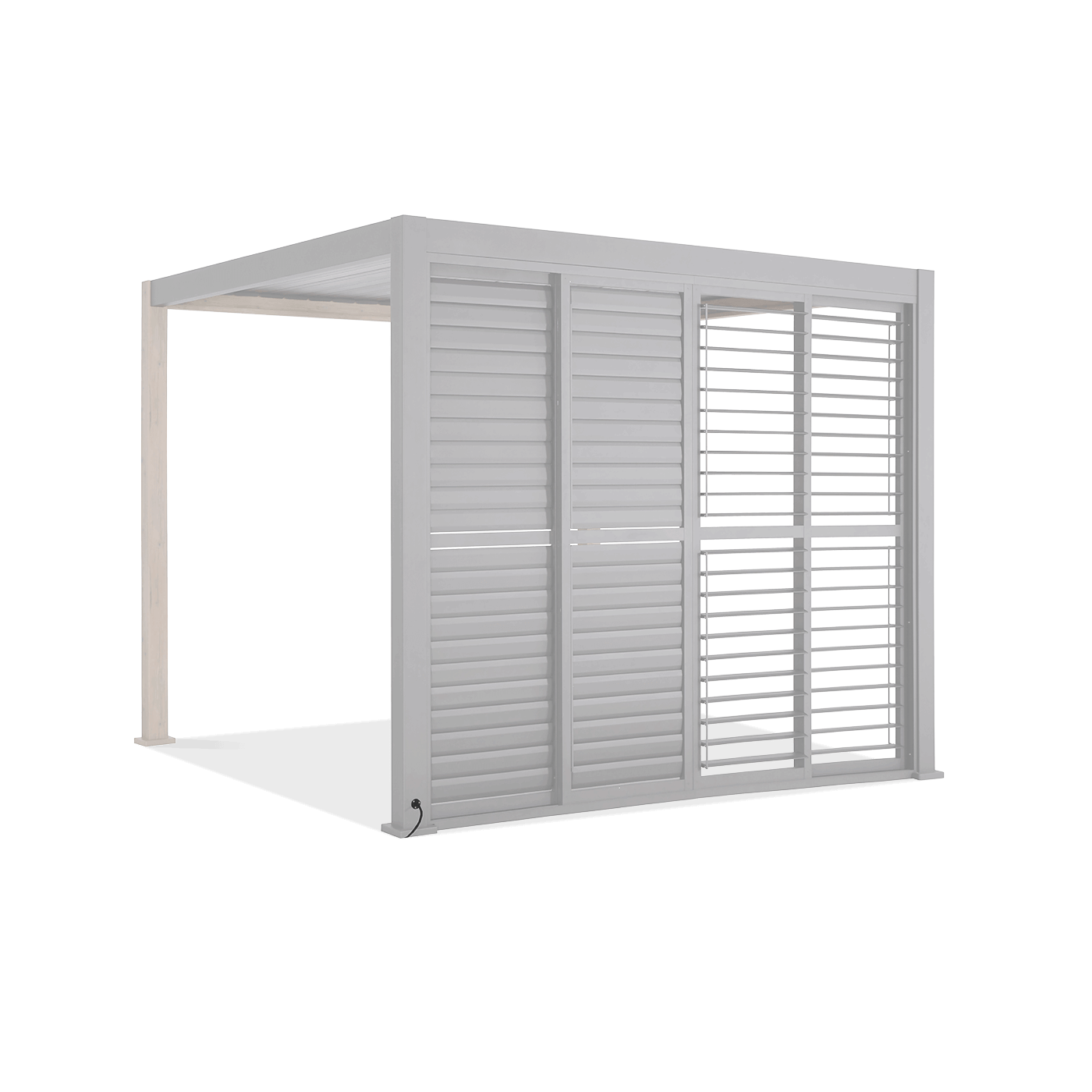 Żaluzjowe drzwi do pergoli PREMIUM 4m white, przesuwane - GUTROOF