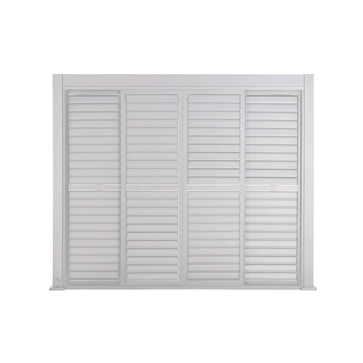 Najważniejsze cechy - przesuwane drzwi żaluzjowe do pergoli PREMIUM 4m, white - GUTROOF