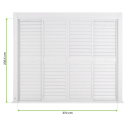 Widok z przodu na dowolnie regulowane drzwi żaluzjowe wykonane z aluminium malowanego proszkowo