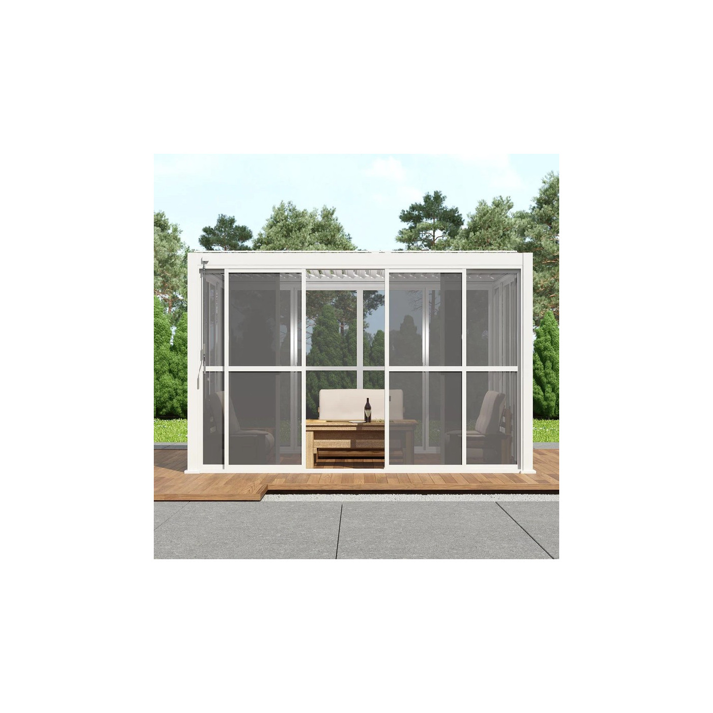 Wymiarowanie przesuwnych drzwi poliweglanowych  white 3 Premium Gutroof