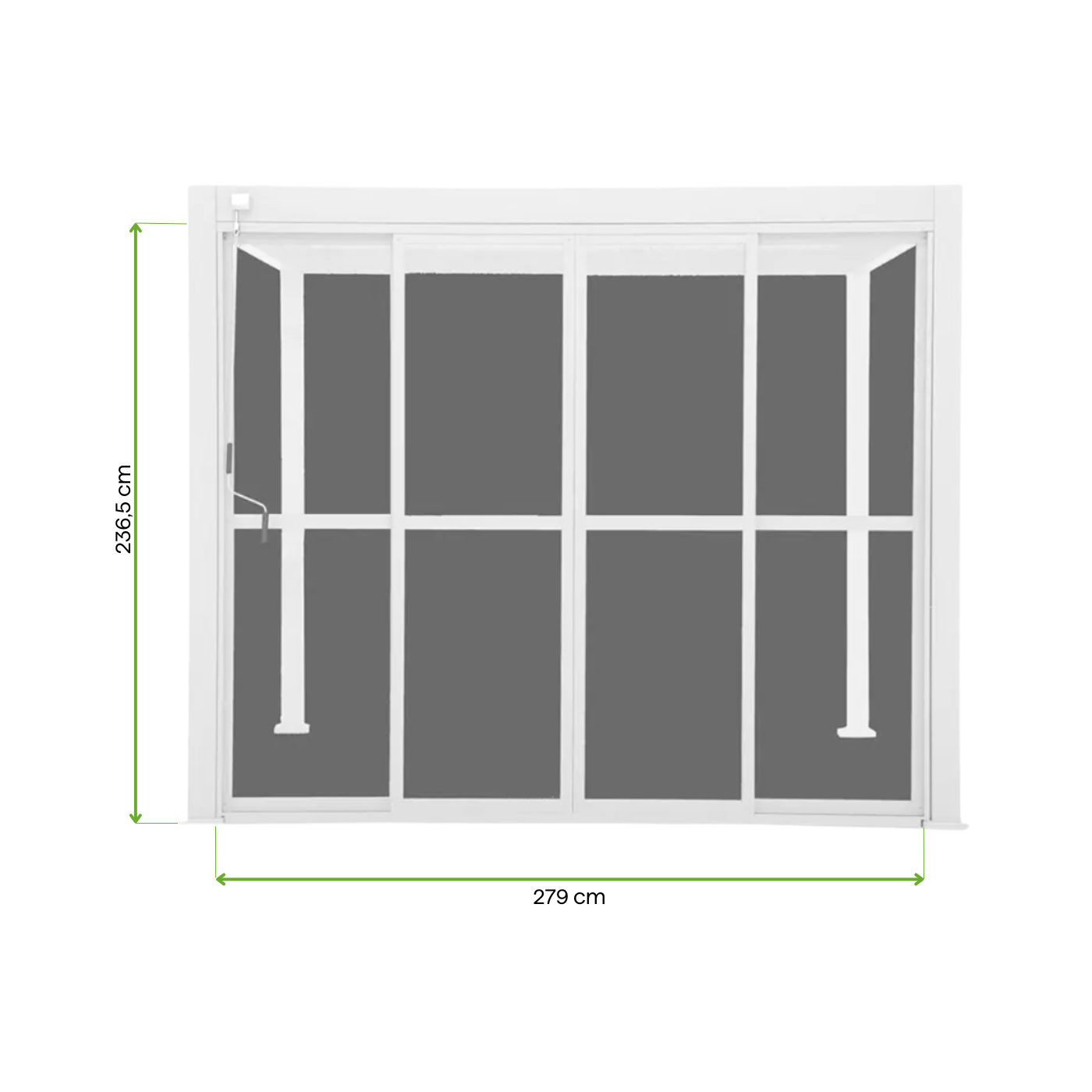 zbliżenie na konstrukcję drzwi z poliwęglanu białych