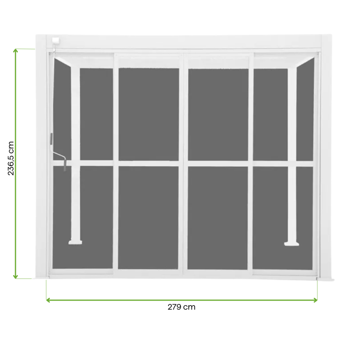 zbliżenie na konstrukcję drzwi z poliwęglanu białych