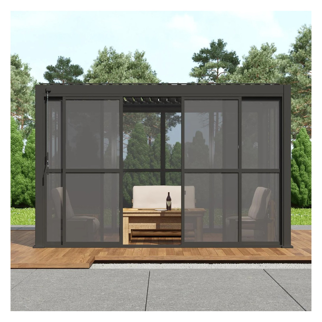 Wymiarowanie drzwi przesuwnych poliweglanowych  anthracite Premium 4 Gutroof