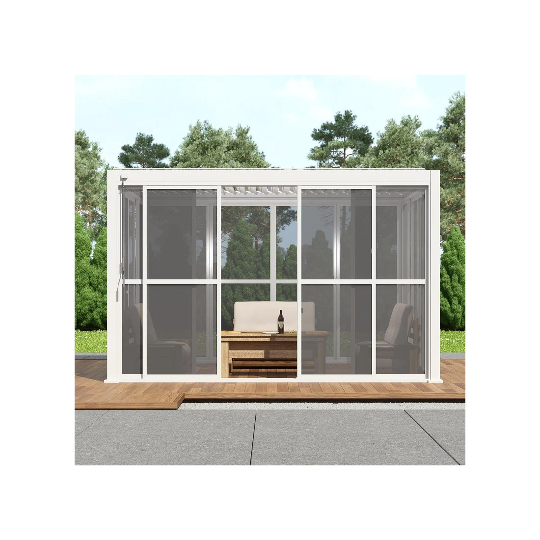 Wymiarowanie drzwi przesuwnych poliweglan white Premium 4 Gutroof