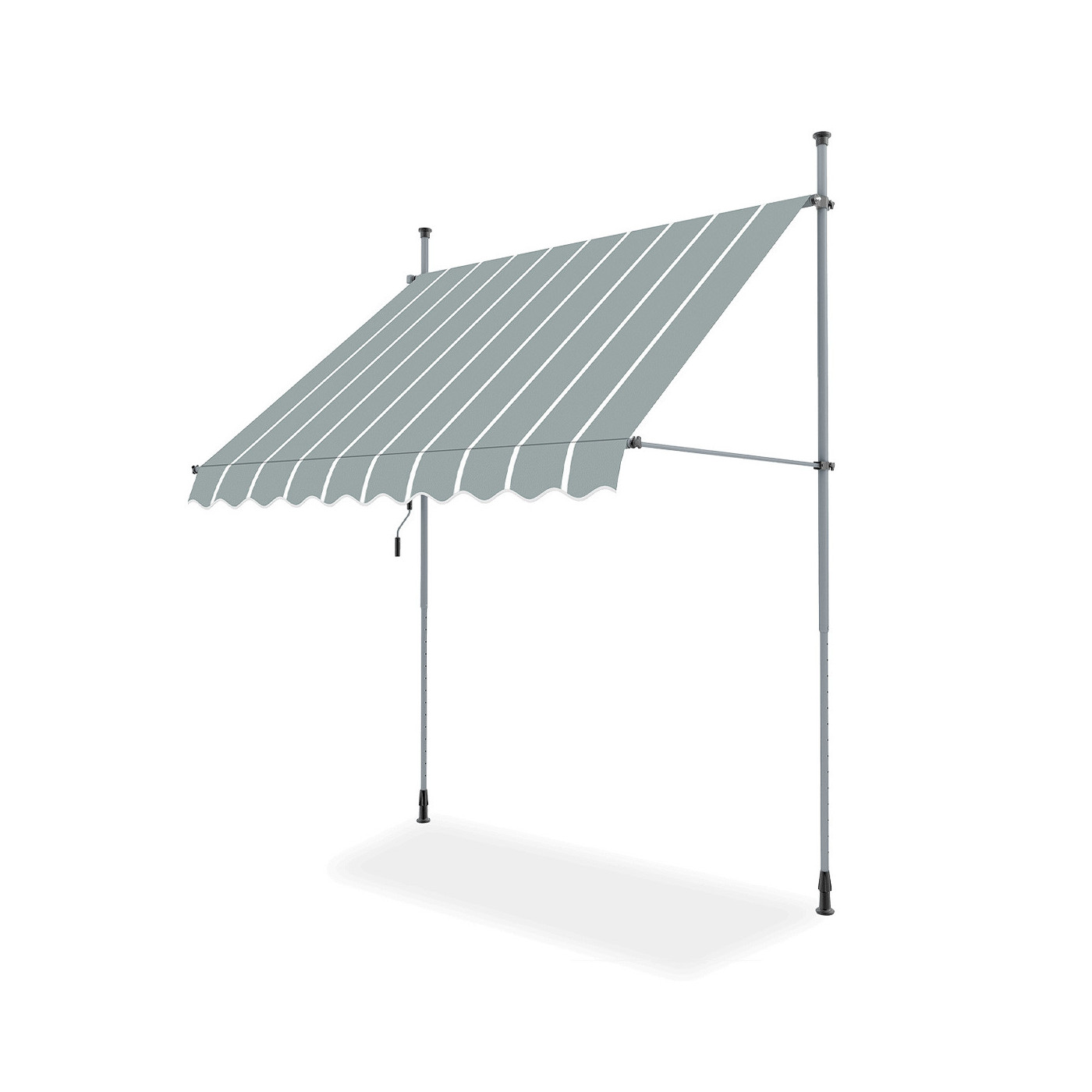 Markiza na balkon easy w kolorze szarym w białe paski w rozmiarze 250x130cm