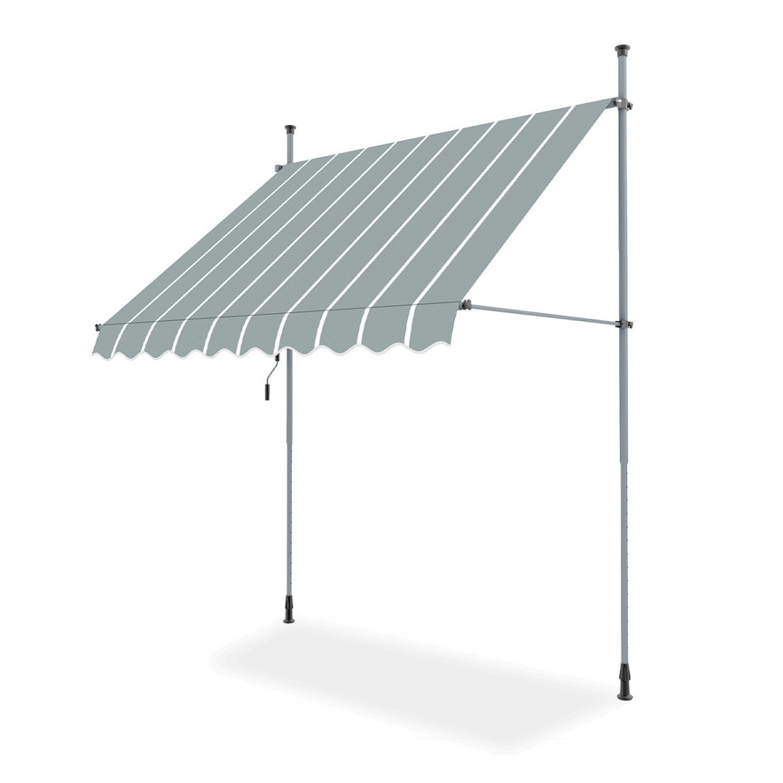 Markiza na balkon easy w kolorze szarym w białe paski w rozmiarze 250x130cm