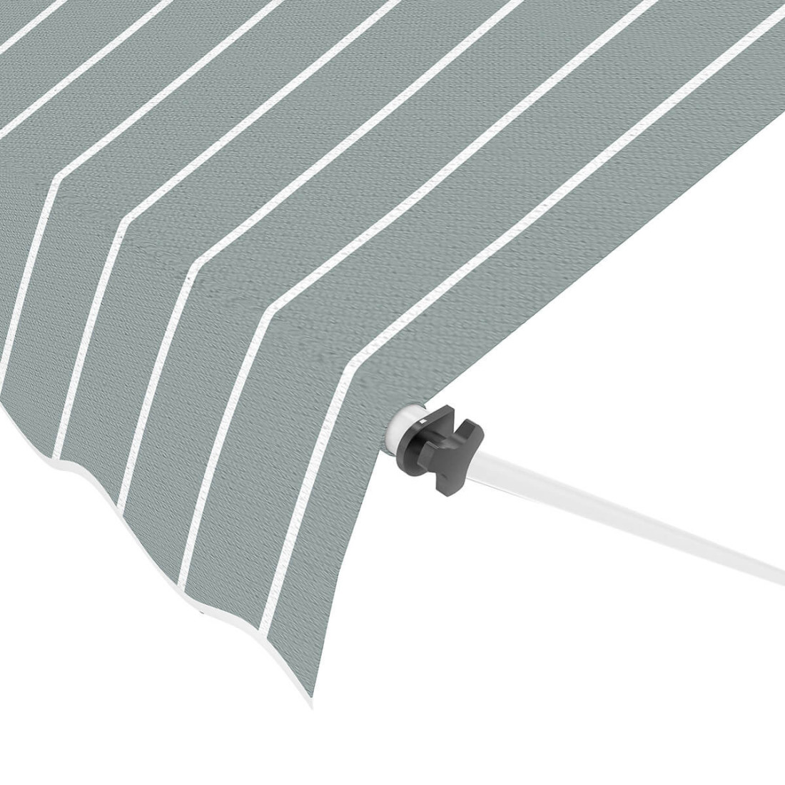 Przód markizy balkonowej easy grey/white w rozmiarze 300x130cm