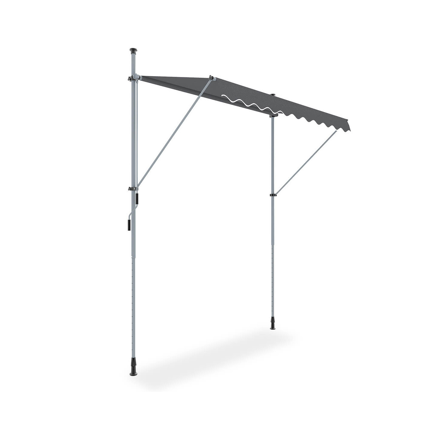 bok manualnej markizy chroniącej przed promieniami słonecznymi "easy" w kolorze szarym w rozmiarze 300x130cm