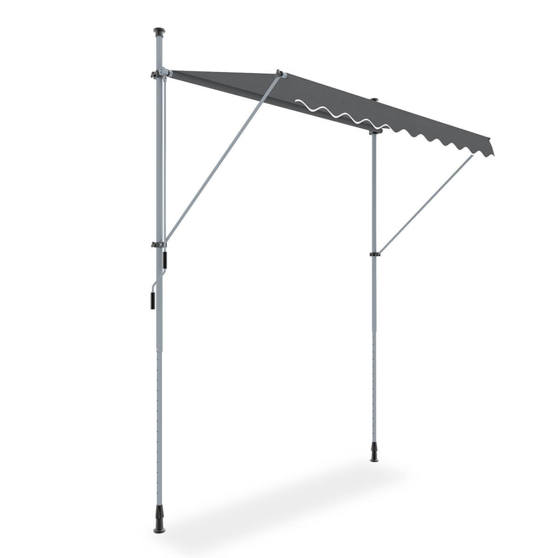 bok manualnej markizy "easy" w kolorze szarym