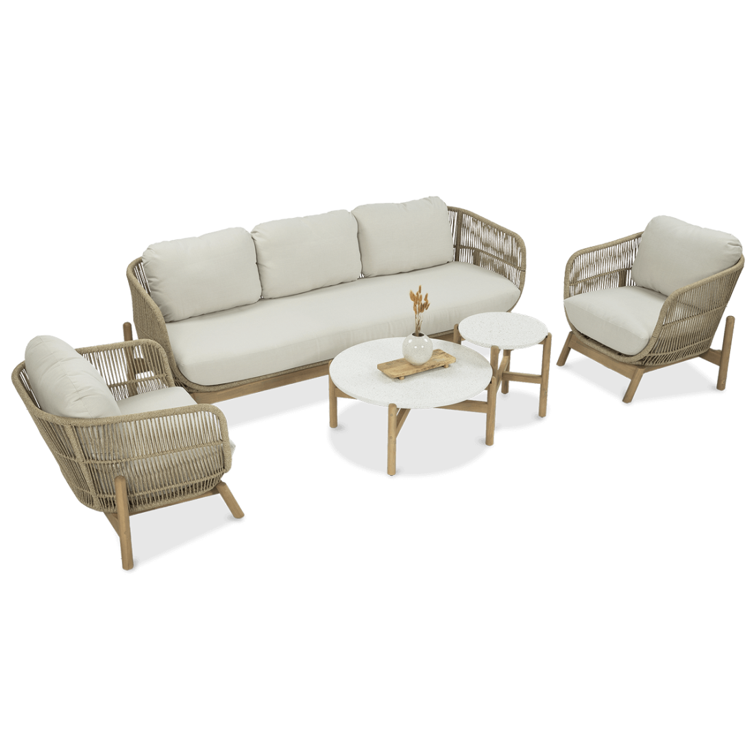 Pięcioosobowy zestaw mebli tarasowych ankara max caffe