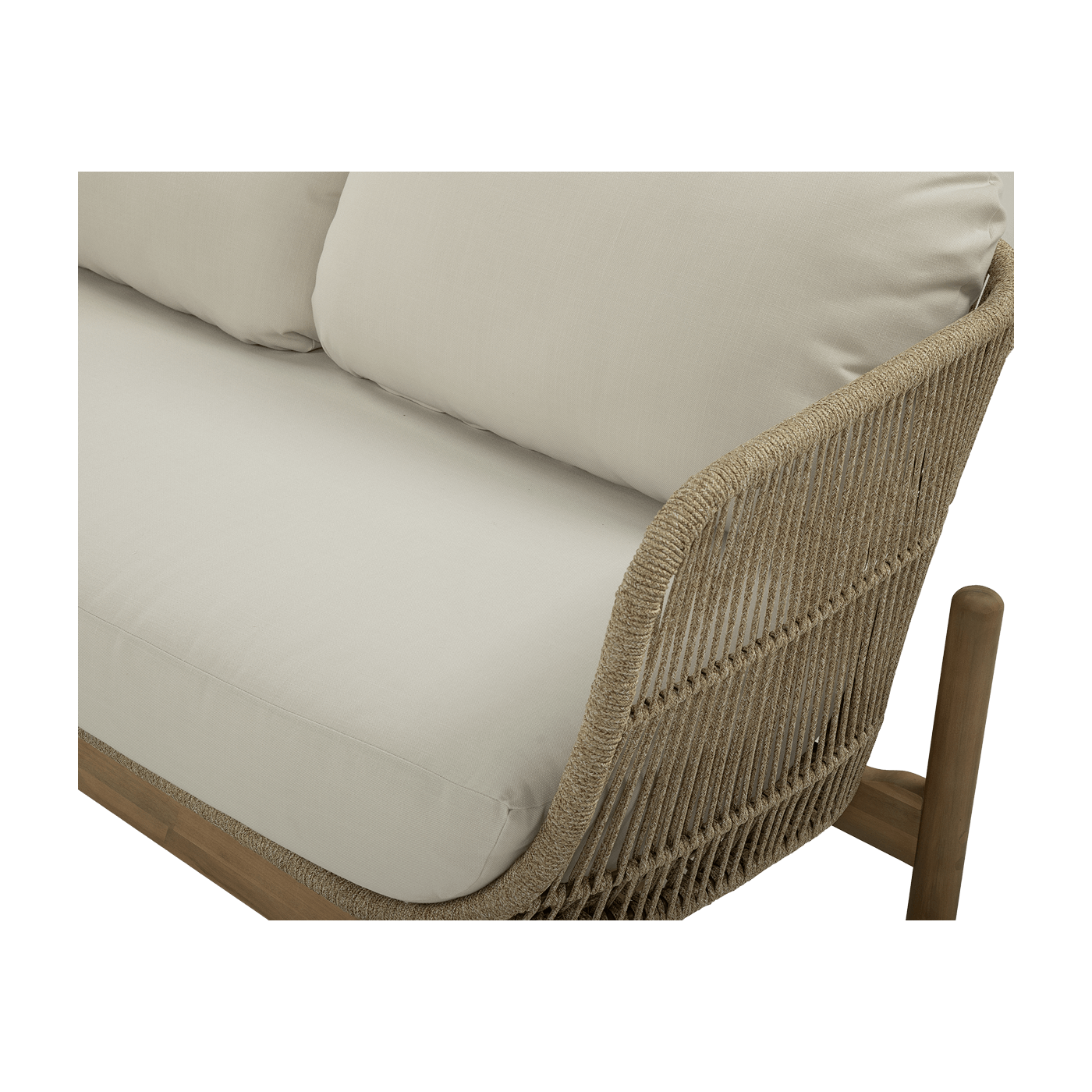 Trzyosobowa sofa z beżowymi poduszkami z zestawu ankara max caffe