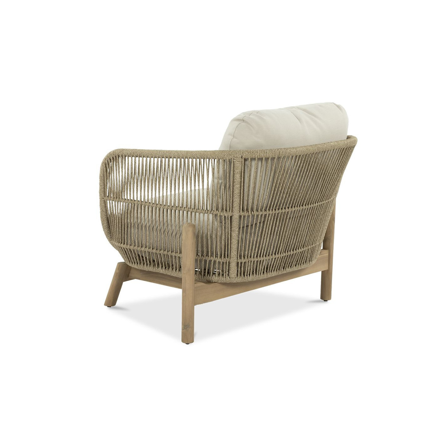 Przód fotela ogrodowego ankara caffe z beżowymi poduszkami