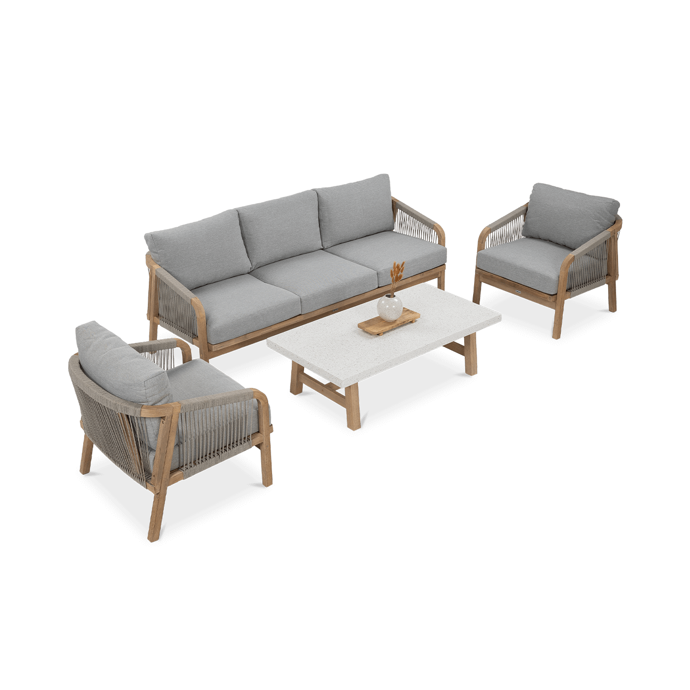 Sofa, fotele i stolik kawowy z zestawu JACOB Caffe od firmy Furrore