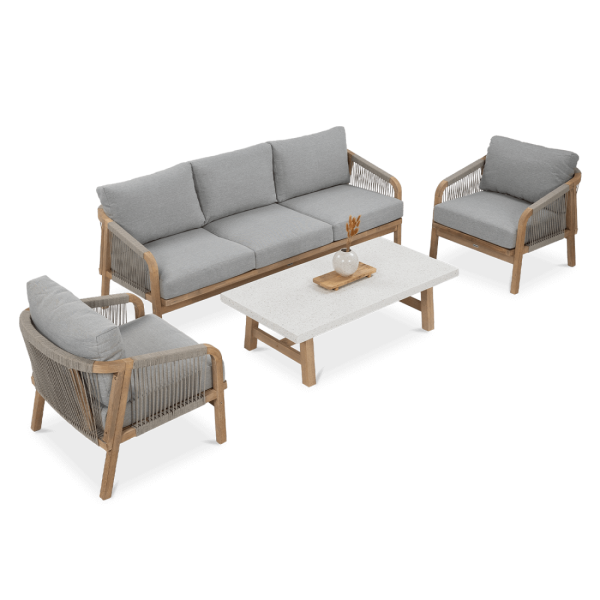 Sofa, fotele i stolik kawowy z zestawu JACOB Caffe od firmy Furrore