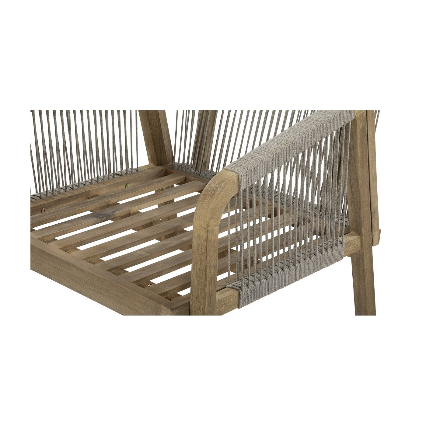 drewniany fotel z szarymi poduszkami jacob caffe