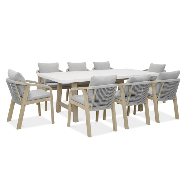 Zestaw drewnianych mebli jadalnianych JACOB 8+1 Dining - Furrore