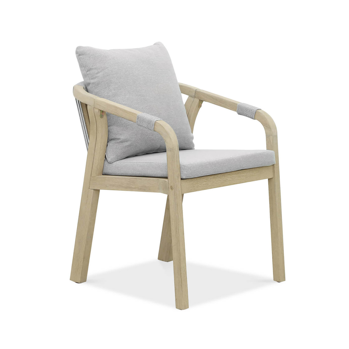 Zbliżenie na oparcie krzesła z zestawu jadalnianego JACOB Furrore