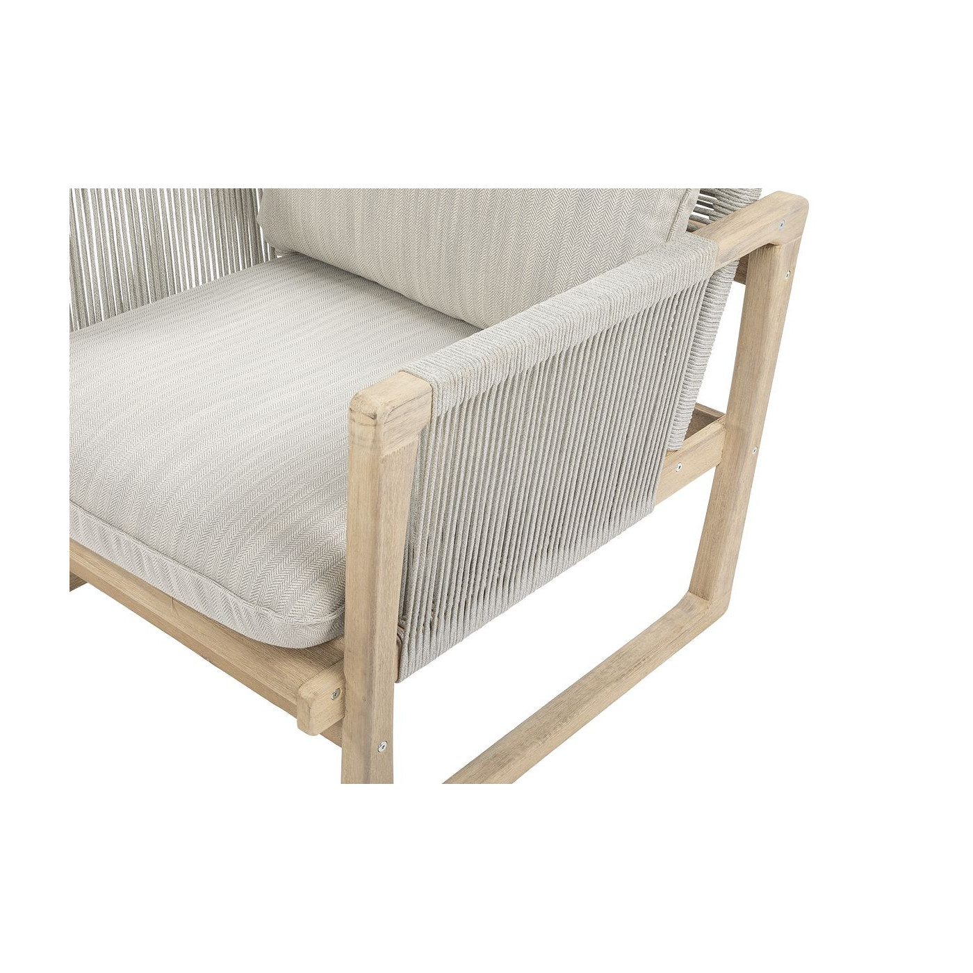 Przód drewnianego fotela z zestawu amalfi caffe