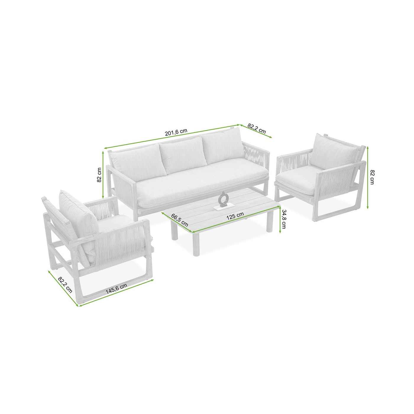 bok drewnianego stołu do kawy amalfi caffe