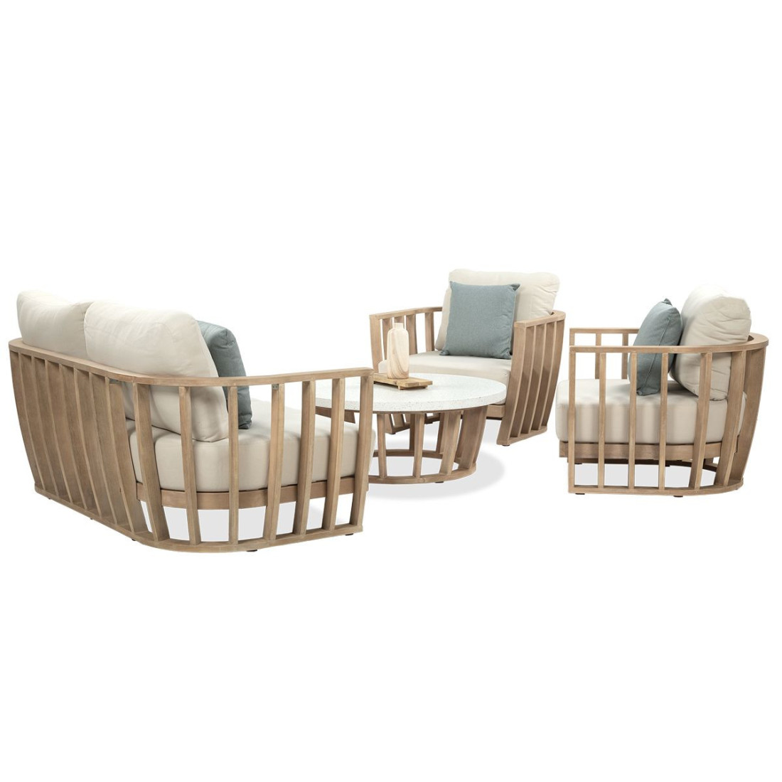 Bok zestawu mebli do ogrodu morandi caffe