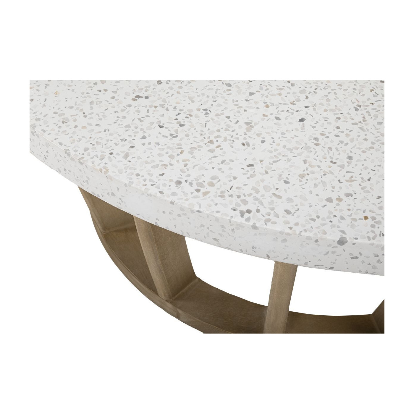 Okrągły, biały kawowy stolik mornadi