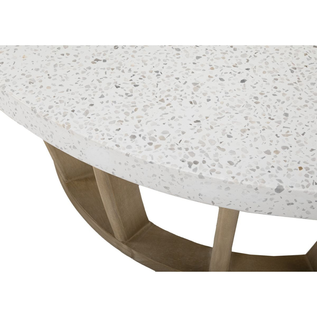 Okrągły, biały kawowy stolik mornadi