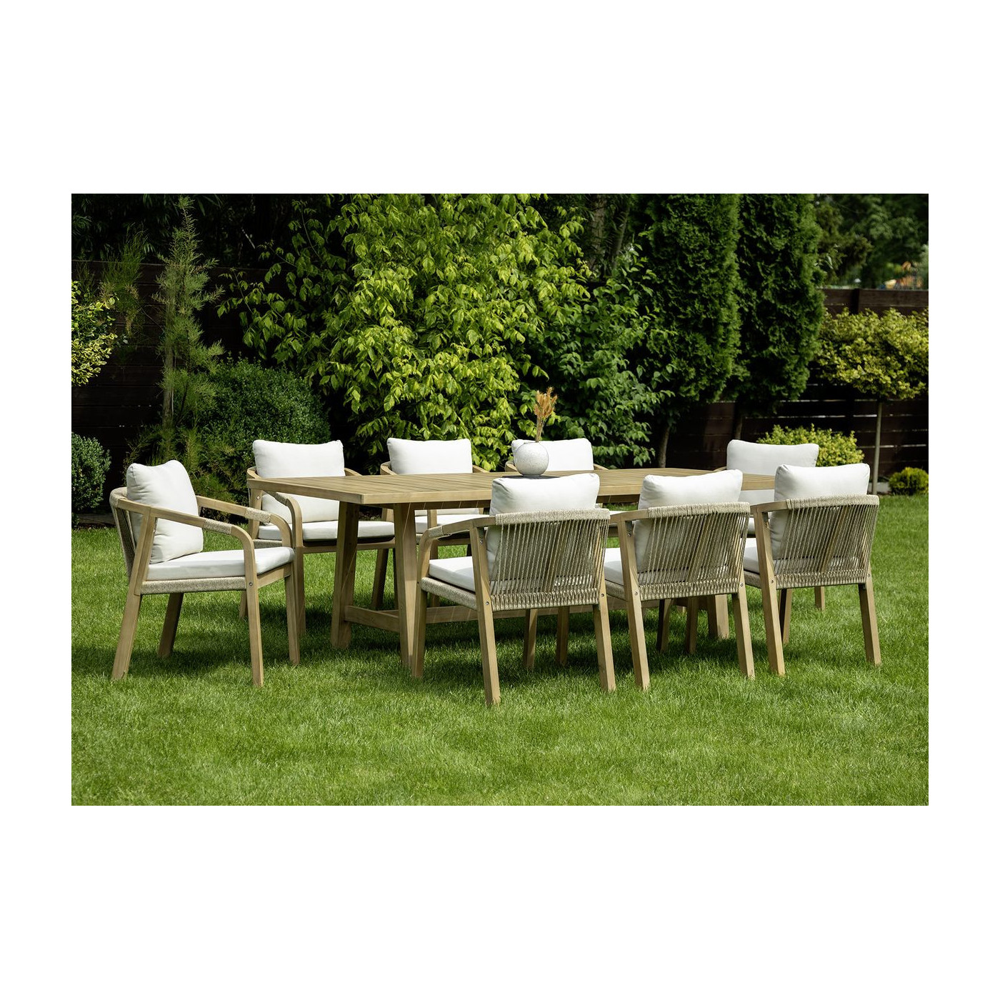 Rysunek z wymiarami zestawu marigold 8 plus 1 dining