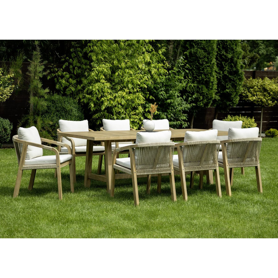 Rysunek z wymiarami zestawu marigold 8 plus 1 dining