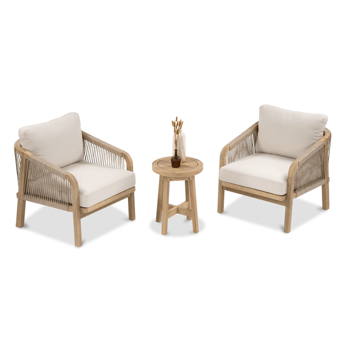 Dwuosobowy zestaw mebli balkonowych z stolikiem marigold 2 plus 1 caffe - furrore