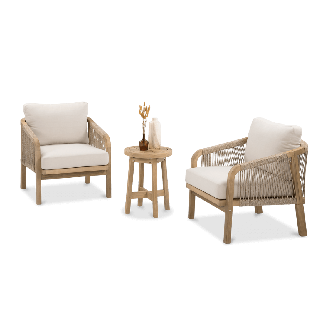 Przód drewnianego zestawu mebli na ogród marigold caffe