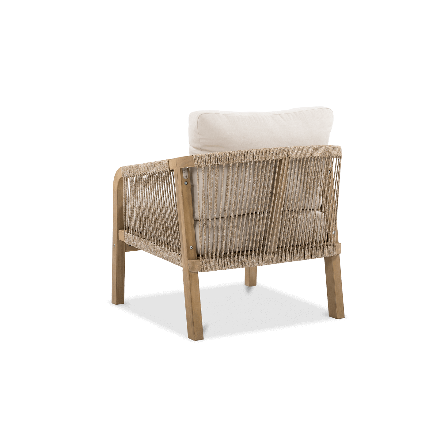 widok z tyłu na kobietę siedzącą na fotelu marigold na tle jeziora