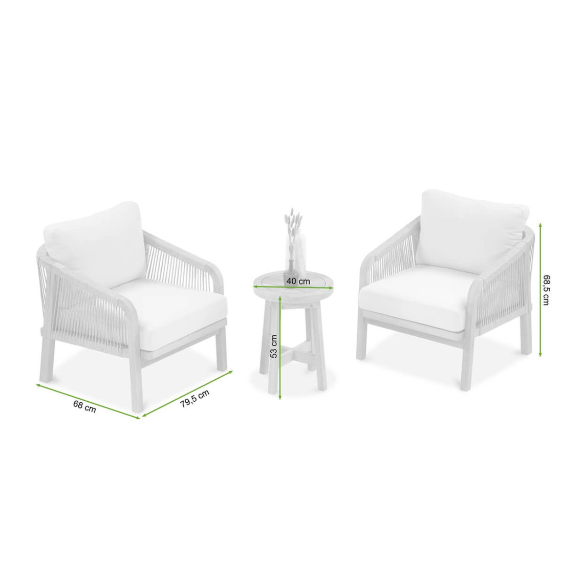 rysunek z wymiarami zestawu marigold caffe