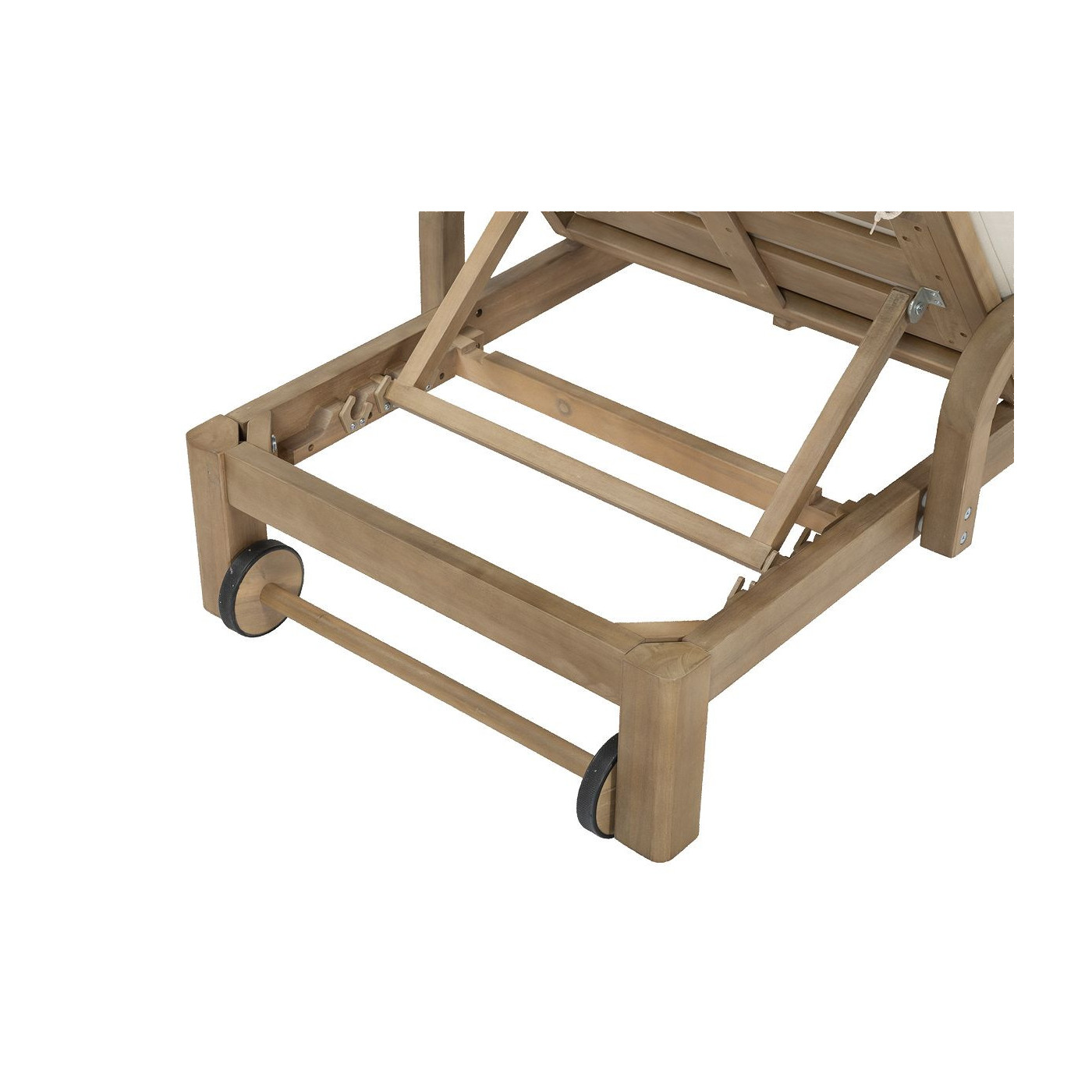 zbliżenie na drewnianą konstrukcję leżaka marigold