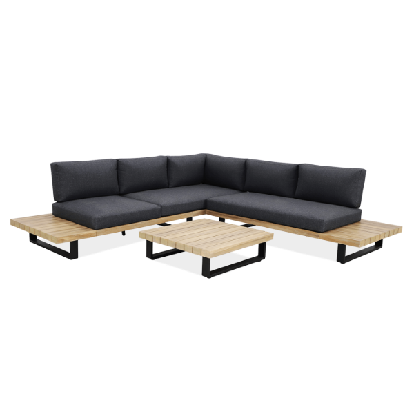 Narożnik ogrodowy drewniany wypoczynkowy OSLO Dark Grey - Focus Garden